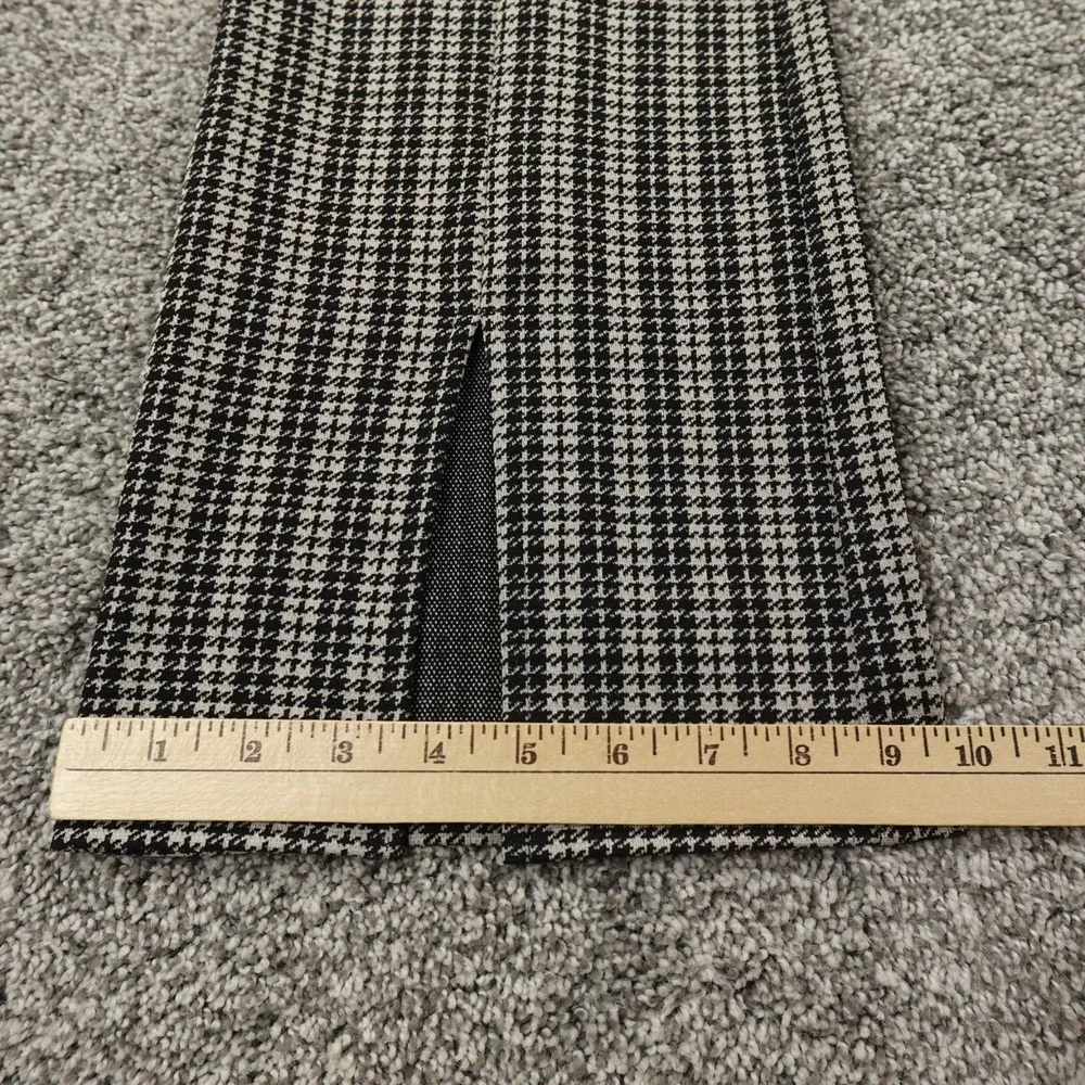 NEW Michael Kors Pants Womens S Houndstooth Pull On Dress Trouser Mid Rise Flare